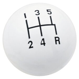 Mr Gasket 9619 White 5 Speed Round Shifter Knob