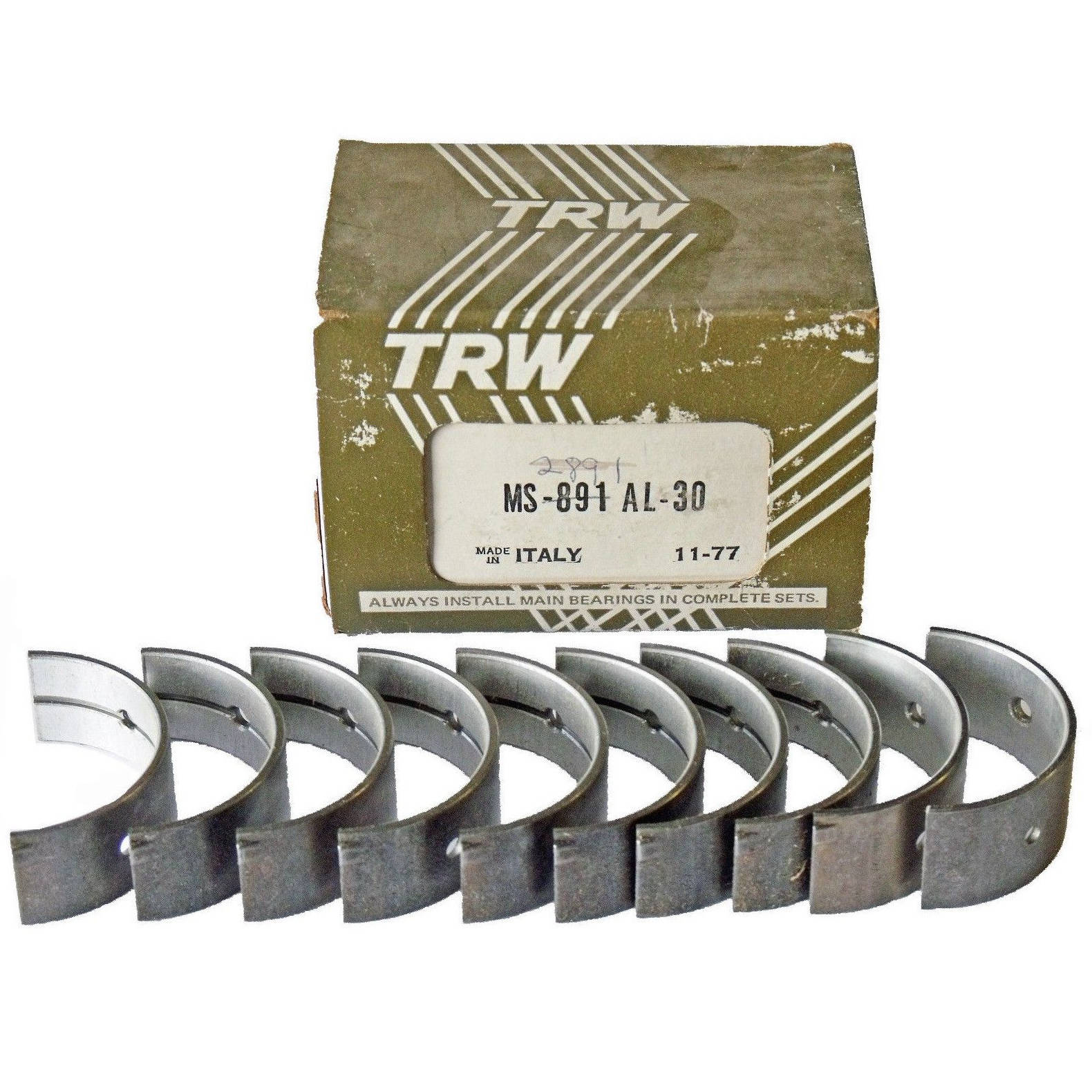 Main Bearing Set +30 Over Size Fiat 4 Cyl 74-78 X1/9 68-73 124 Spider 71-79 128