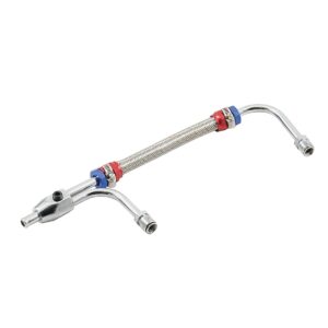 Mr Gasket 1556G - Adjustable Fuel Line with Red and Blue Hose Ends
