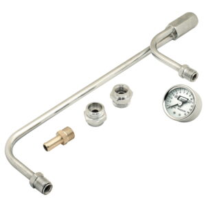 Mr Gasket 1558 Chrome Fuel Line Kit with Gauge and Fittings For Holley 4160 Style Carbs
