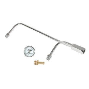 Mr Gasket 1558 - Chrome Fuel Line Kit with Gauge and Fittings