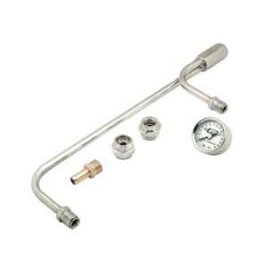 Mr Gasket 1559 - Chrome Fuel Line Kit with Gauge and Fittings