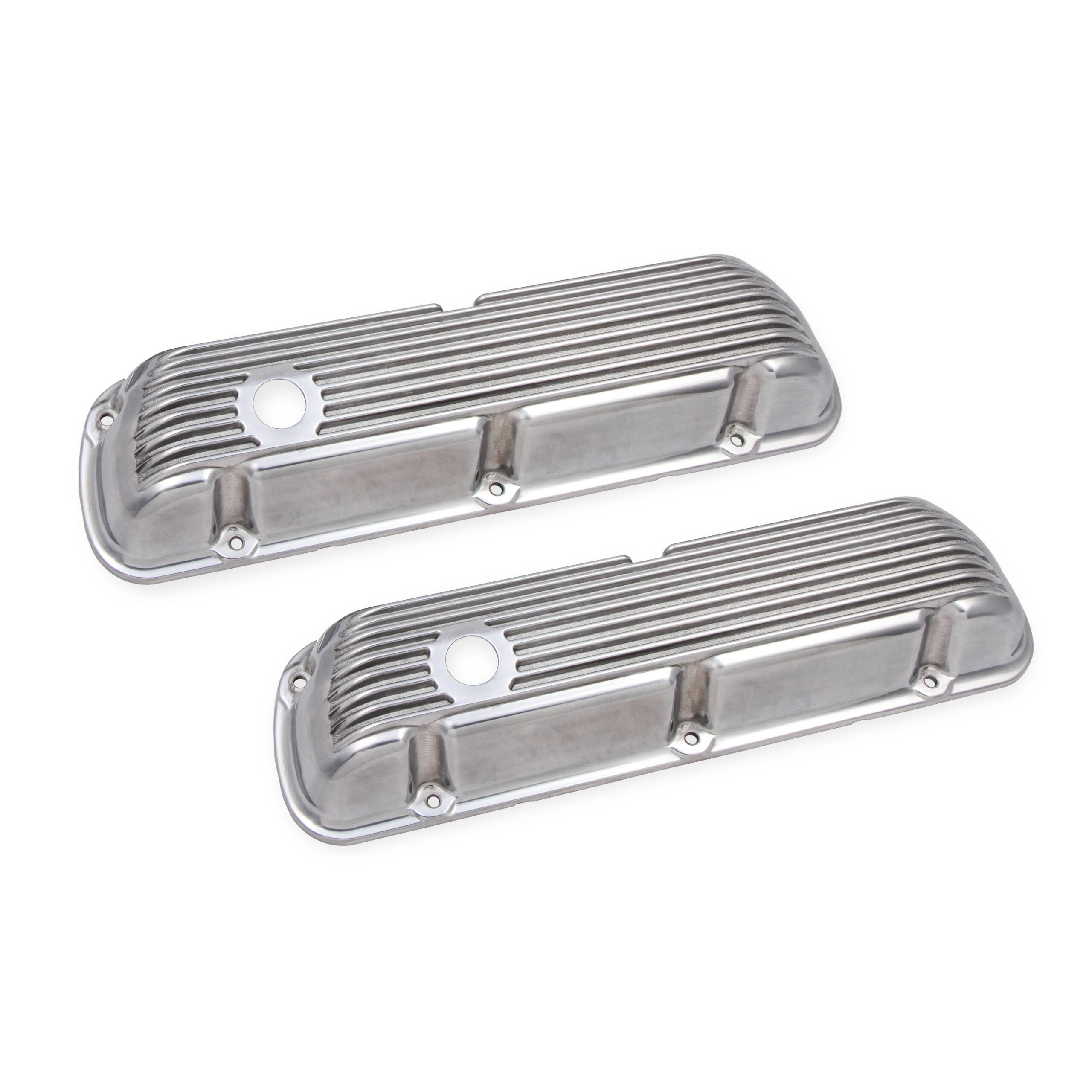 Mr Gasket 6861G Polished Cast Aluminium Valve Covers - 1962-1985 Small Block Ford 221-351W