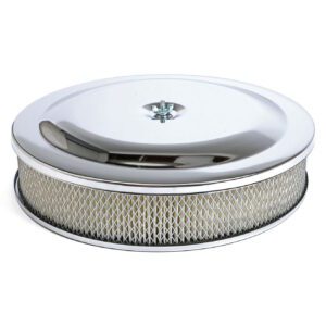 14" x 3" Chrome Race Car Style Air Cleaner / Filter Kit With 7-5/16" Dominator Base