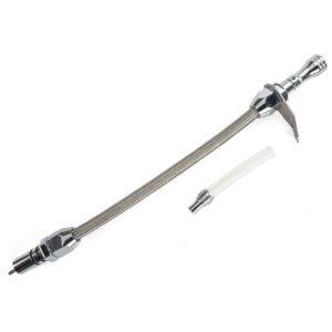 Braided Steel Flexible Transmission Dipstick - Chevy 700R4 / 4L60E - Bellhousing Mount