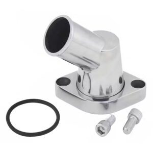 Chrome Aluminium O-Ring Style 45 Degree Swivel Water Neck / Thermostat Housing - SB & BB Chevy 1955 Up