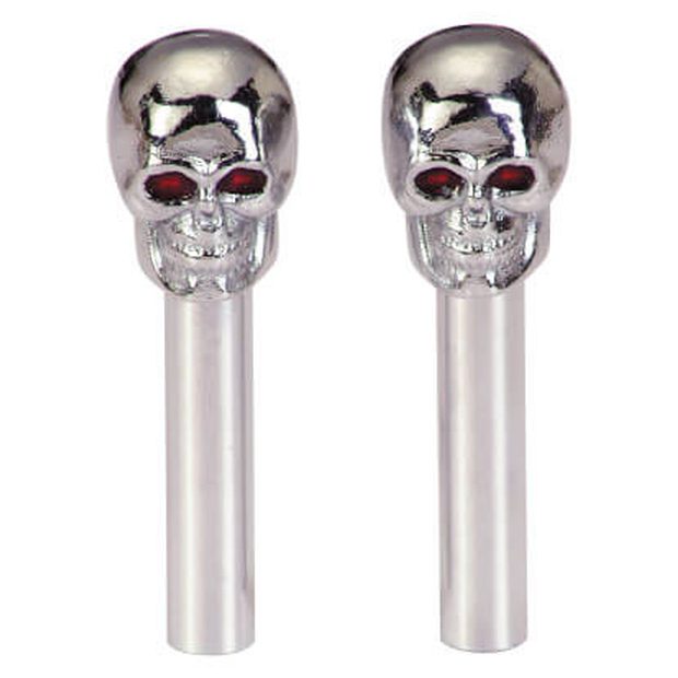 Chrome Skull Door Lock Knobs With Red Eyes