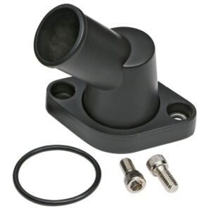 Black Aluminium O-Ring Style 45 Degree Swivel Water Neck / Thermostat Housing SB & BB Chevy 1955 Up