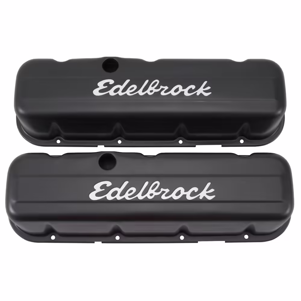 Edelbrock 4683 Black Signature Series Valve Covers For Chevrolet 396-502 V8 - 1965 & Later