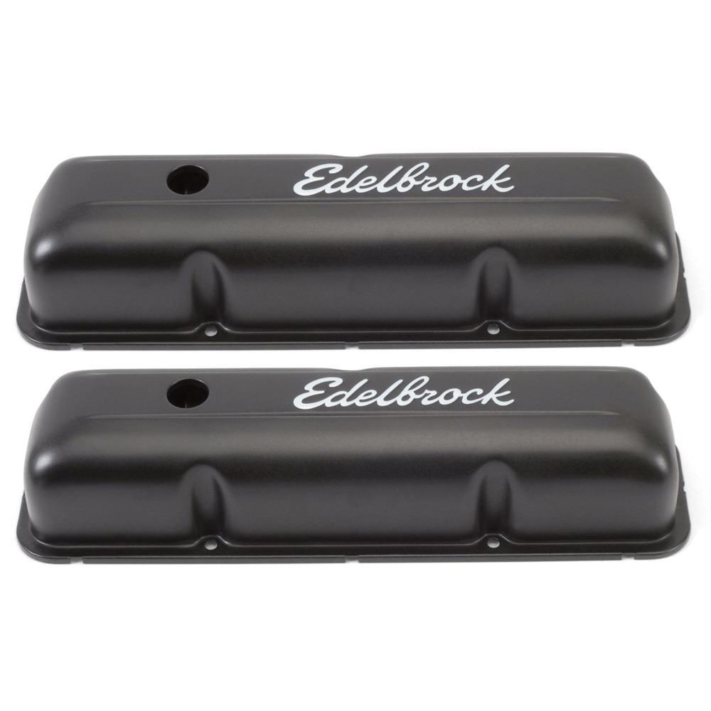 Edelbrock 4623 Signature Series Black Valve Covers For Ford FE 332-428 V8 1958-76