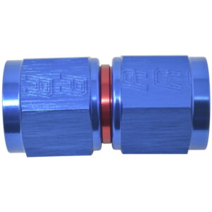 Edelbrock / Russell 640000 -6AN Straight Swivel Coupler Adapter Fitting With Blue/Red Finish