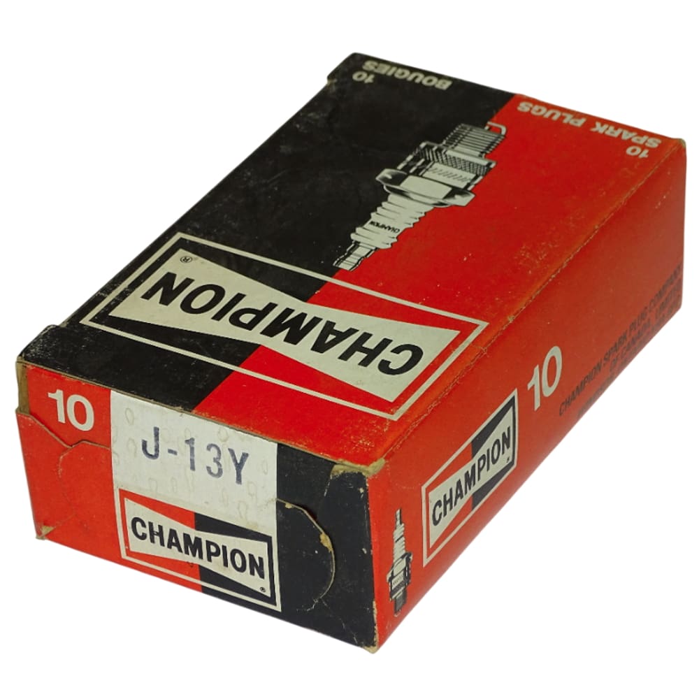 Box Of 10 Champion Vintage Classic Spark Plugs J13Y - In Original Packaging - Image 2