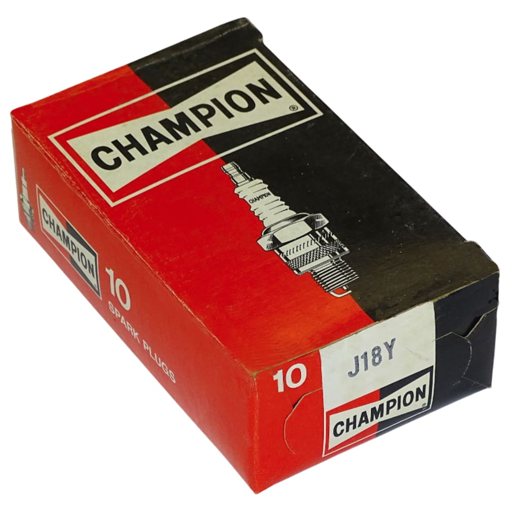 Box Of 10 Champion Vintage Classic Spark Plugs J18Y - In Original Packaging - Image 2
